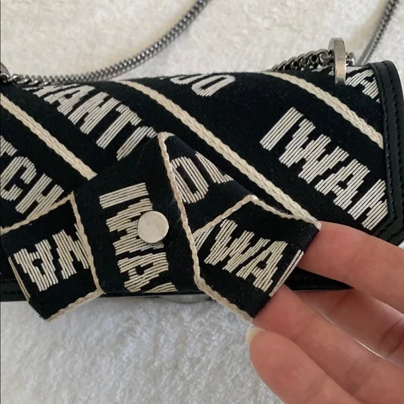 Jimmy Choo Black and White Graphic Crossbody Bag